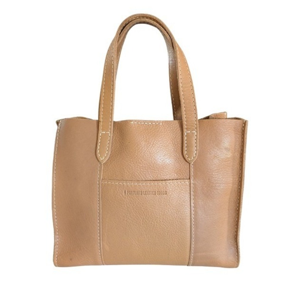 Portland Leather Goods Mini Crossbody Tote Honey Tan Pebbled Leather Bag